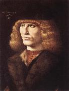 PREDIS, Ambrogio de Portrat of a young man oil on canvas